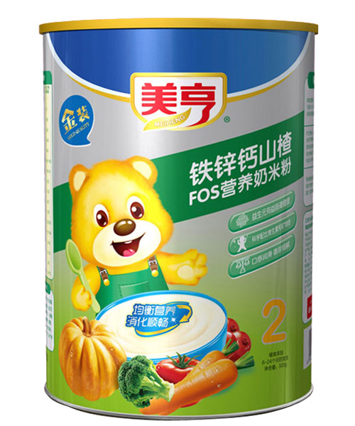 美亨紙聽裝鐵鋅鈣山楂FOS營養(yǎng)奶米粉2段