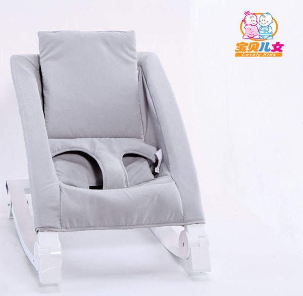 寶貝兒女淺灰時(shí)尚寶寶搖椅