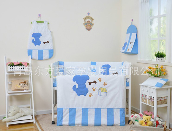 哈尼寶貝兒童家紡五件套白