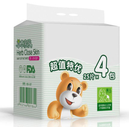 酷貝舒嬰兒手口專用濕巾25片4包