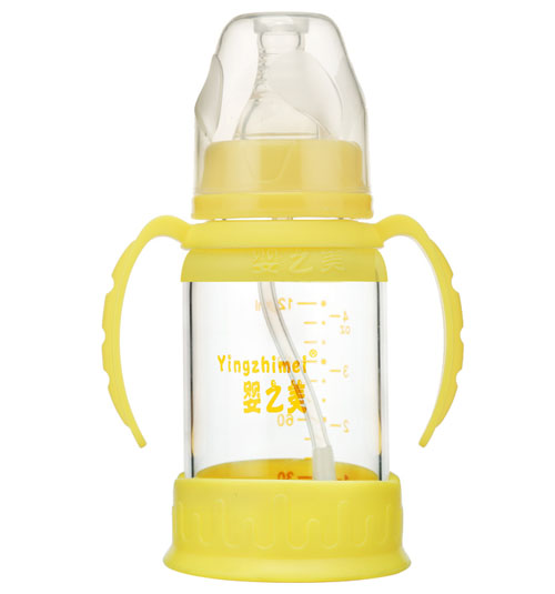 嬰之美標(biāo)口雙耳自動高硼硅玻璃奶瓶120ML