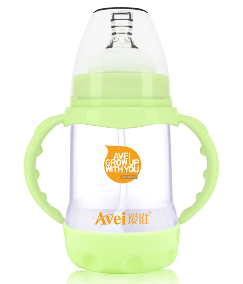 噯唯寬口徑帶柄自動(dòng)防脹氣PP奶瓶(180ml)