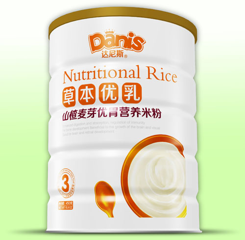 達尼斯草本優(yōu)乳山楂麥芽優(yōu)胃米粉聽裝3段