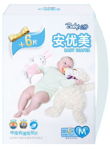 寶貝之戀呼吸特薄紙尿片M32+6片
