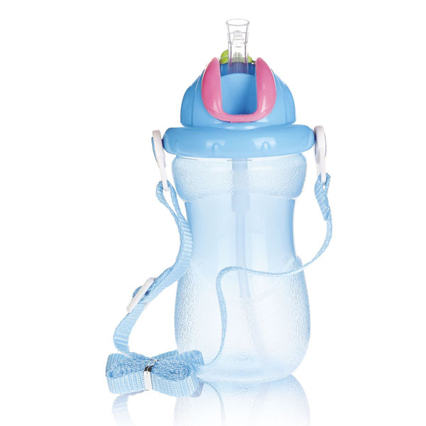 貝樂嘉藍色嬰兒帶背帶寶寶水壺