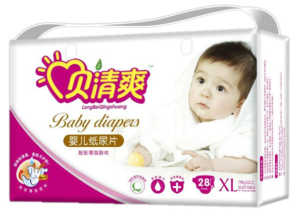 貝清爽超級(jí)薄嬰兒紙尿片XL28片