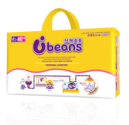 悠然豆豆柔薄金呵護嬰兒紙尿片M48片