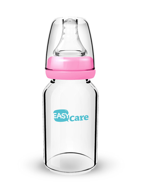 伊斯卡爾120ml玻璃標(biāo)準(zhǔn)口徑奶瓶(紅)