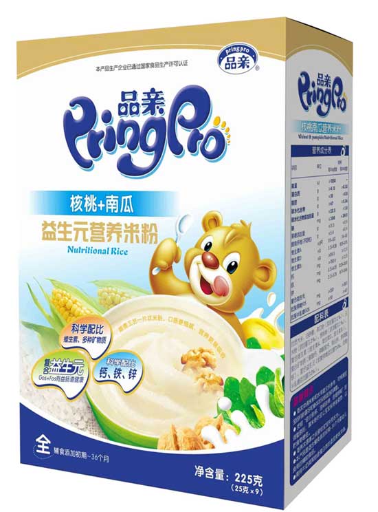 品親益生元核桃南瓜營(yíng)養(yǎng)米粉