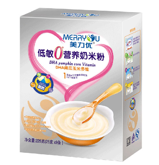 美力優(yōu)DHA南瓜玉米多維低敏0°營(yíng)養(yǎng)奶米粉1段