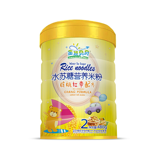 金頂貝貝核桃紅棗配方水蘇糖營養(yǎng)米粉聽裝