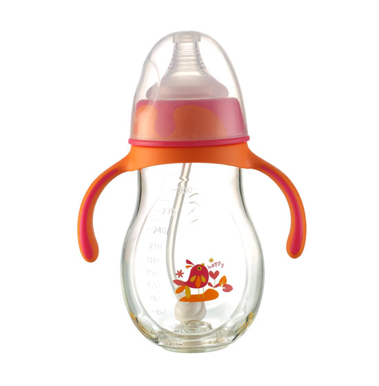 優(yōu)嘻噯黃金PA自動奶瓶300ml橙色