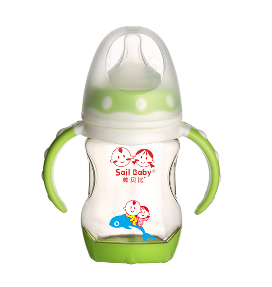 帥貝比PP自動感溫有柄奶瓶