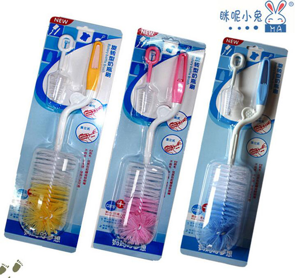 咪妮小兔奶瓶刷奶嘴刷長(zhǎng)柄短柄刷彩色刷子