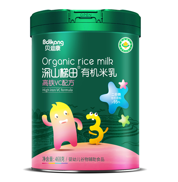 貝迪康深山梯田有機(jī)米乳 高鐵VC配方 聽裝