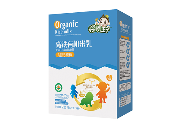 櫻桃王子高鐵有機(jī)米乳 AD鈣鐵鋅 盒裝