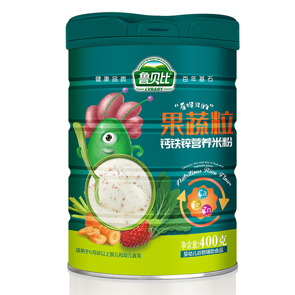 魯貝比果蔬粒鈣鐵鋅營養(yǎng)米粉 聽裝