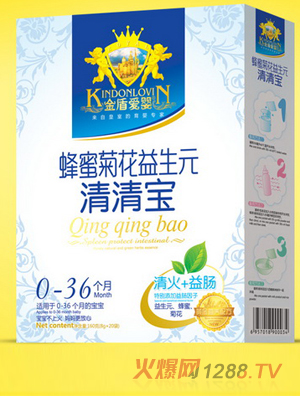 金盾愛嬰葛根護腸蜂蜜菊花益生元開胃消食嬰兒健脾清清寶大盒