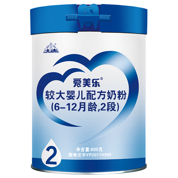 愛美樂(lè)較大嬰兒配方奶粉2段桶裝