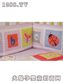 齊悅純棉嬰兒床品五件套-可愛(ài)花園