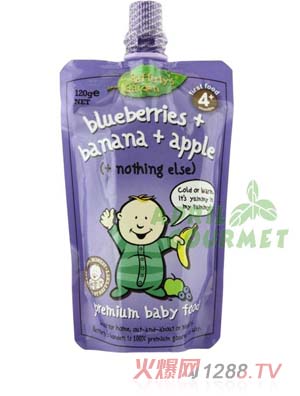 葉子嬰兒果泥(藍莓、香蕉和蘋果)
