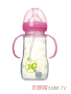 3G小蘋(píng)果軟奶瓶240ML粉色