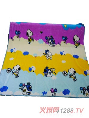 亞奧超柔小毯子史努比天藍色