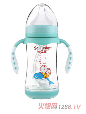 帥貝比感溫PPSU奶瓶綠