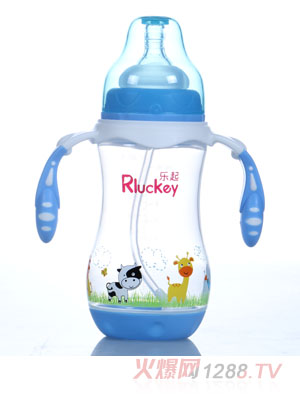 樂(lè)起300ml寬口徑PP奶瓶藍(lán)