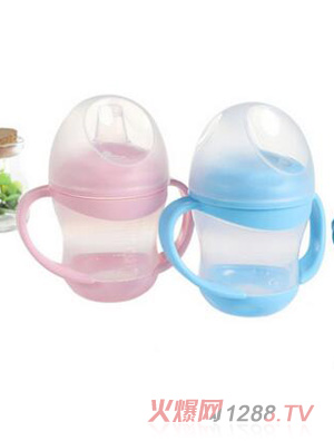 智力寶寶 寬口徑嬰兒學(xué)飲杯 360度可旋轉(zhuǎn)兒童鴨嘴水杯160ml