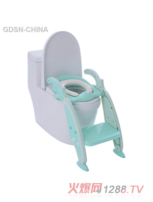 青蛙嘟迪兒童時尚階梯式輔助坐便器藍(lán)色