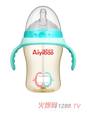 愛(ài)益寶PPSU廣口奶瓶 藍(lán)色