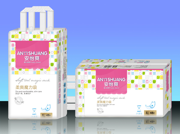 安怡爽沙漏型紙尿片粉色XL