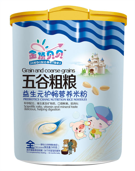 金頂貝貝益生元護(hù)暢五谷粗糧米粉聽裝